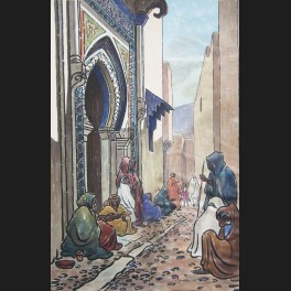 http://www.cerca-trova.fr/10851-thickbox_default/dessin-aquarelle-leon-jean-giordano-di-palma-rue-animee-avec-un-homme-a-cheval-maroc-aquarelle.jpg