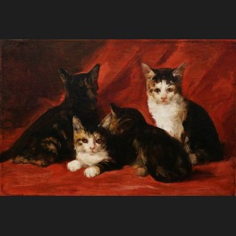 http://www.cerca-trova.fr/17209-thickbox_default/attribue-a-daniel-merlin-chatons-sur-un-drap-rouge-tableau.jpg
