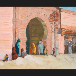 http://www.cerca-trova.fr/17711-thickbox_default/ecole-francaise-circa-1920-porte-dans-les-remparts-a-marrakech-tableau.jpg