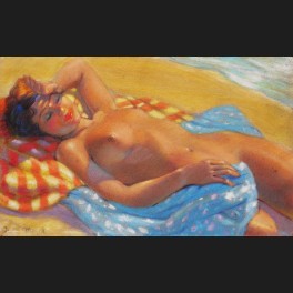 http://www.cerca-trova.fr/20828-thickbox_default/ecole-francaise-en-1944-femme-nue-allongee-sur-la-plage-dans-un-drapeau-americain-pastel.jpg