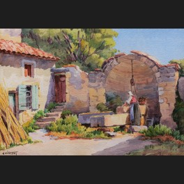 http://www.cerca-trova.fr/21567-thickbox_default/antoine-vincent-paysanne-puisant-de-l-eau-dans-une-cour-de-ferme-a-aramon-pres-d-avignon-aquarelle.jpg