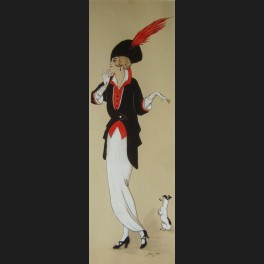 http://www.cerca-trova.fr/8170-thickbox_default/jane-roger-femme-en-rrobe-blanche-gilet-rouge-et-veste-noire-dessin.jpg